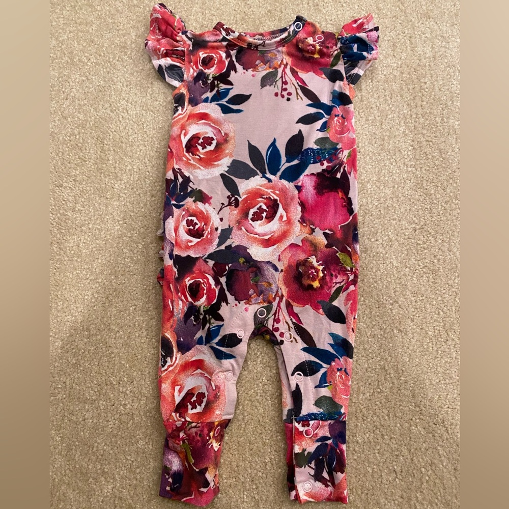 Posh Peanut Ruffled Cap Sleeve Romper